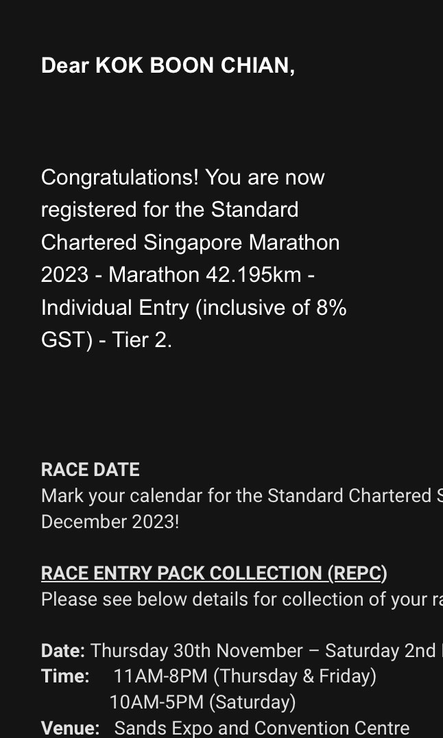 Standard Chartered Marathon 42.195KM, Tickets & Vouchers, Event Tickets