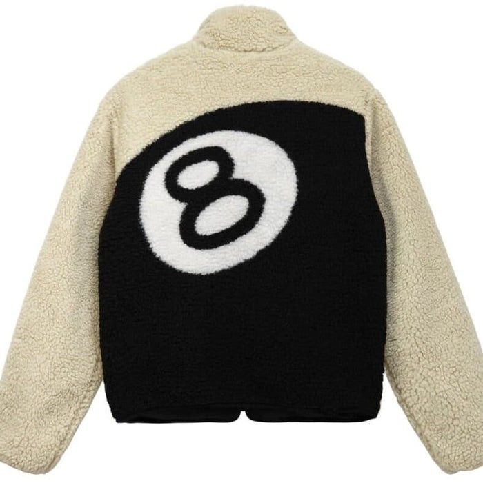 Stussy ball Sherpa Reversible Winter Jacket, Men's Fashion