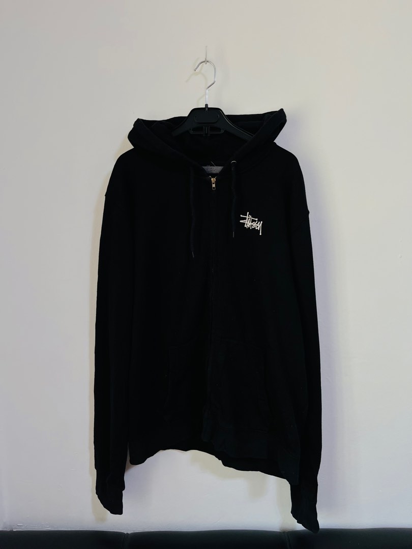 STUSSY ZIP UP hoodie, Men's Fashion, Tops & Sets, Hoodies on Carousell
