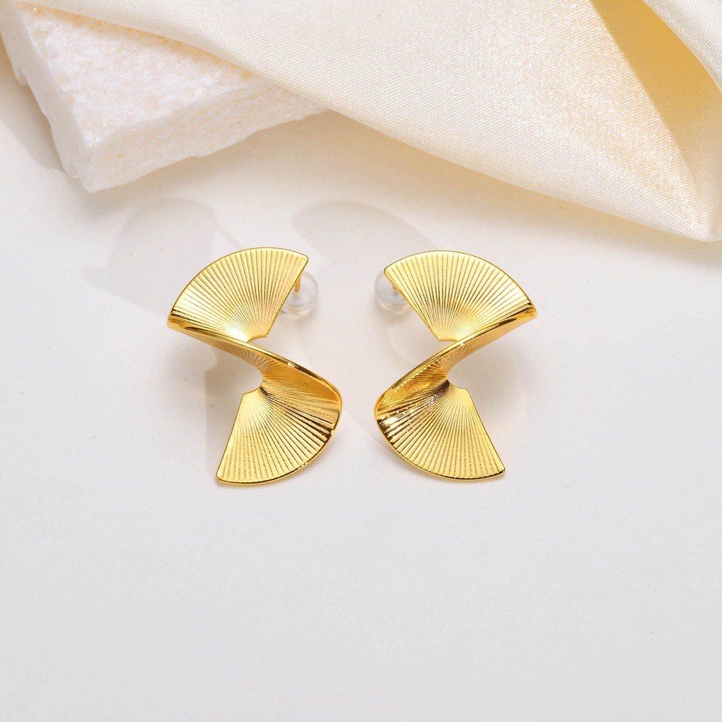 Gold best sale spiral earrings