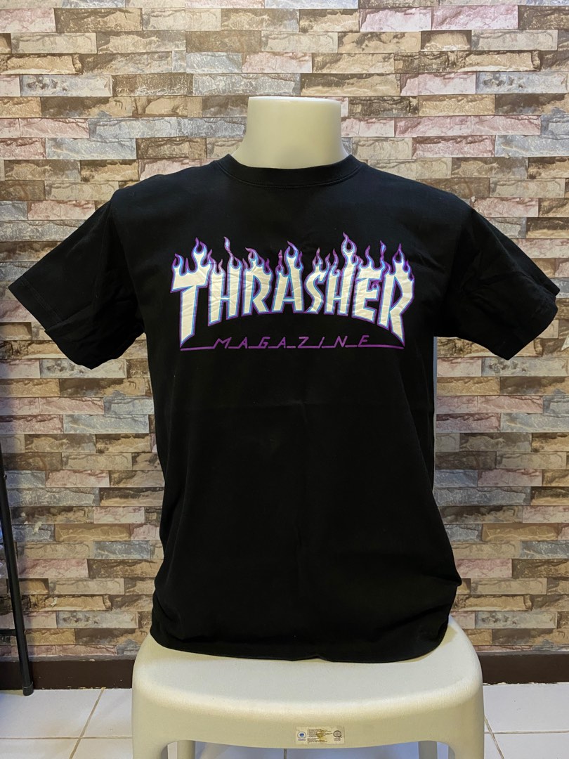 THRASHER PURPLE FLAME TEE Men s Fashion Tops Sets