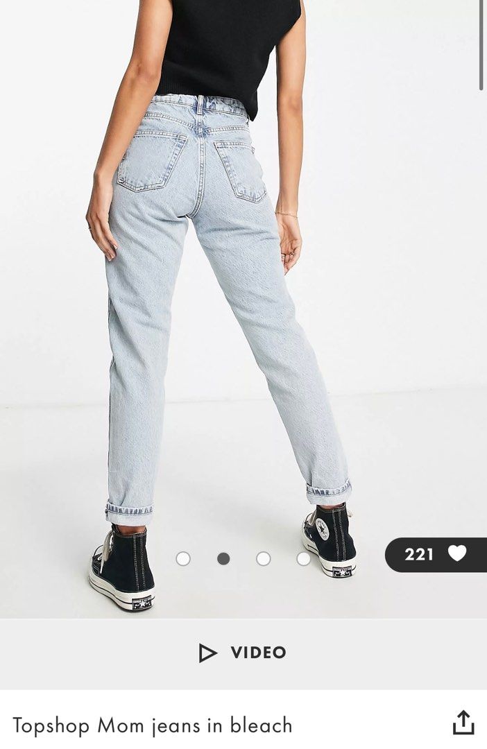 Topshop Mom jeans in bleach Women s Fashion Bottoms Jeans