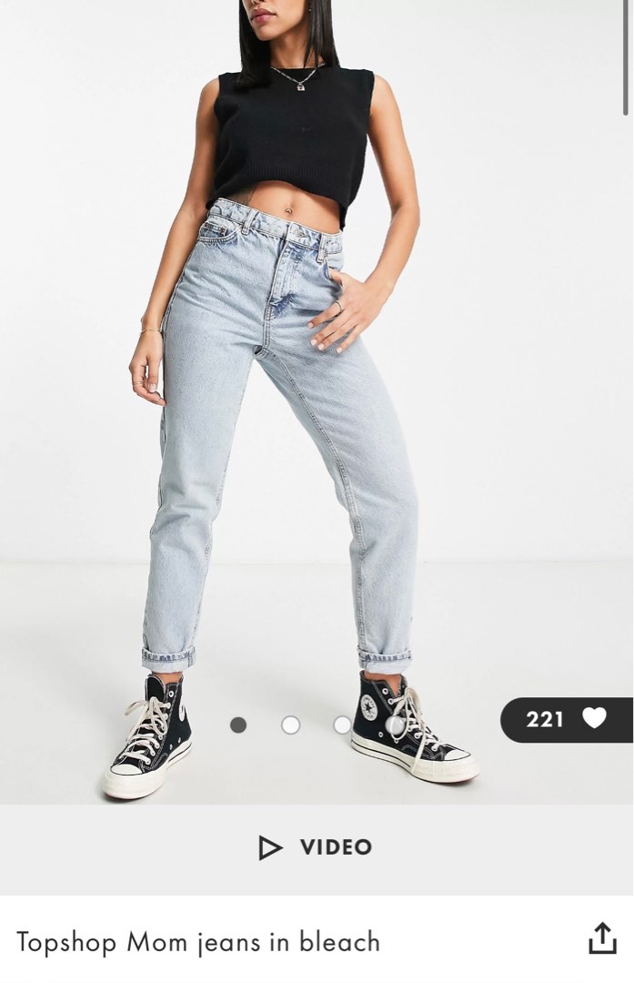 Topshop Mom jeans in bleach Women s Fashion Bottoms Jeans