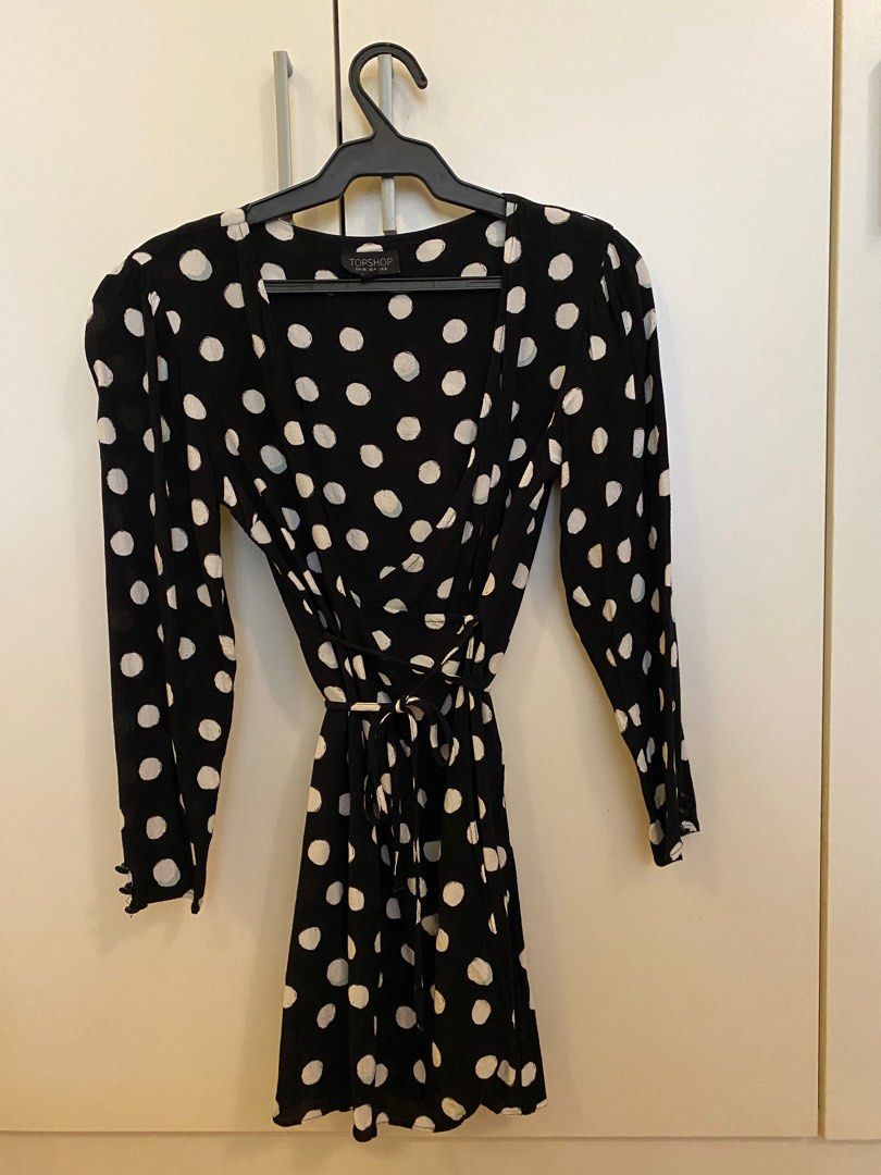 Topshop polka dot wrap outlet dress
