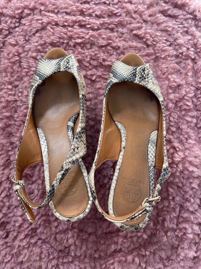Tory burch outlet snakeskin wedges