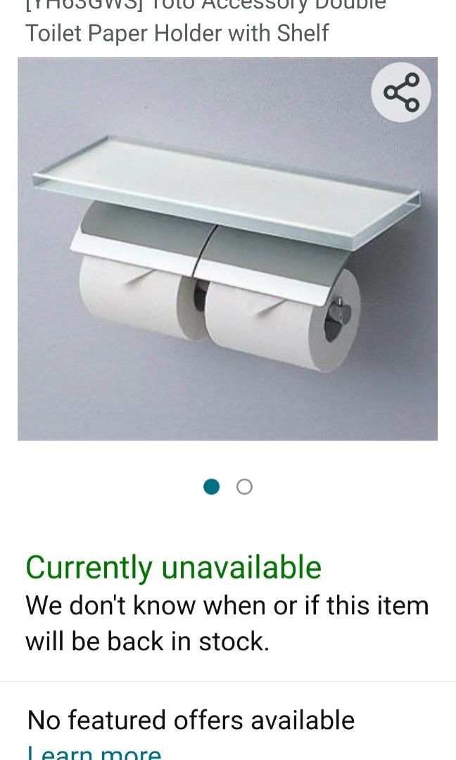 toto toilet paper holder, Furniture & Home Living, Bathroom & Kitchen ...