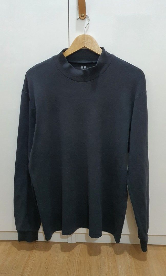 MEN Soft Touch Mock Neck Long Sleeve T-Shirt