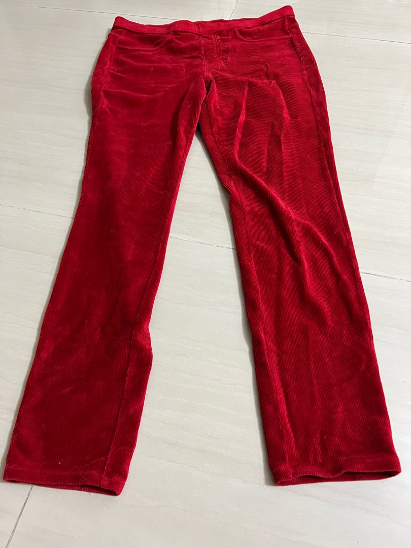 Uniqlo red corduroy pants, Women's Fashion, Bottoms, Jeans & Leggings ...