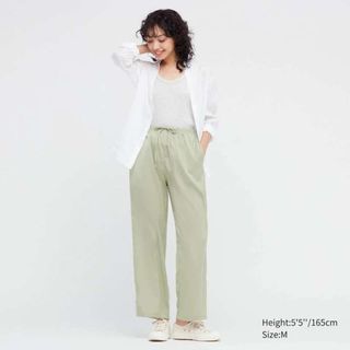 Uniqlo Satin drape pants in green