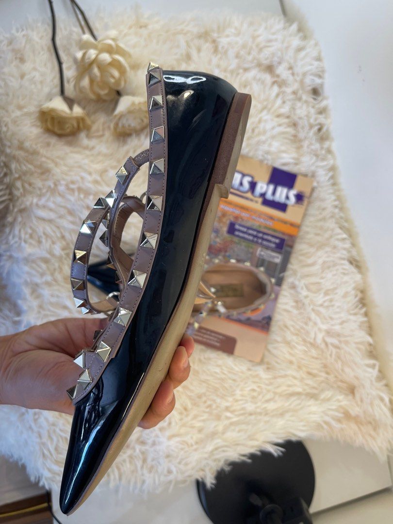 Valentino Rockstud Black Shoes Size 39 Second Hand For Sale