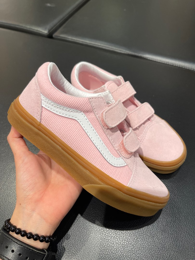 Pink vans velcro hotsell