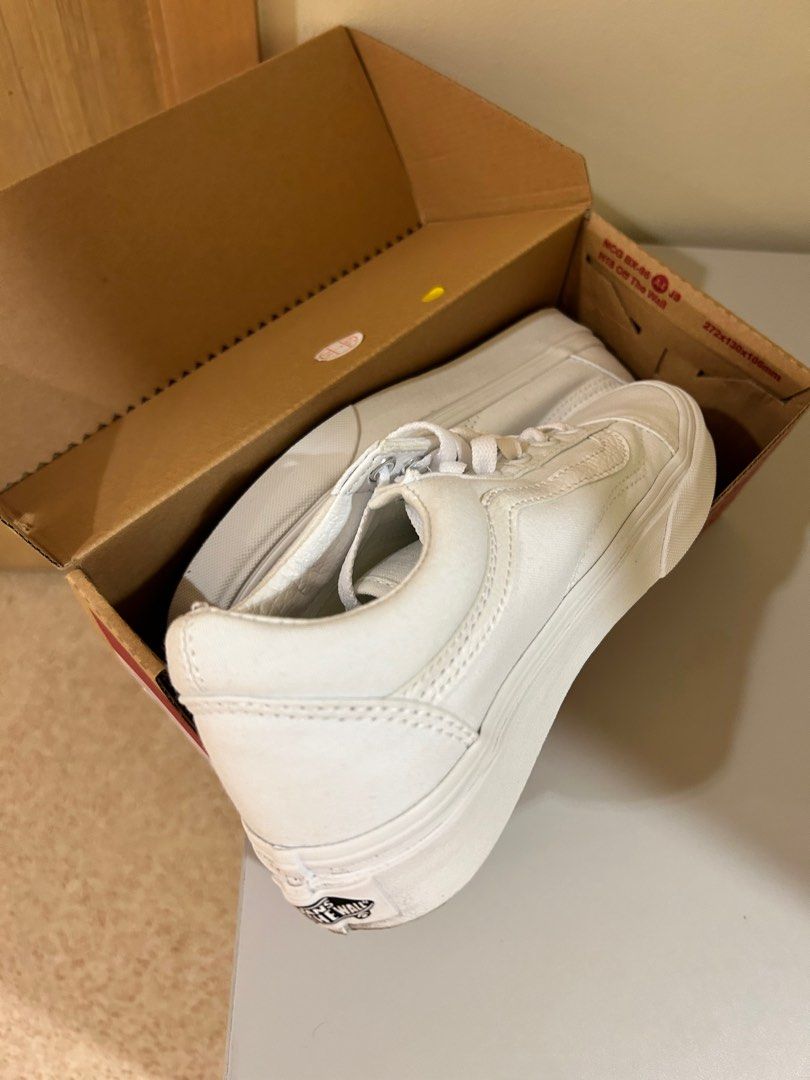 Vans Old Skool Sneakers Pure White Women s Fashion Footwear Sneakers on Carousell