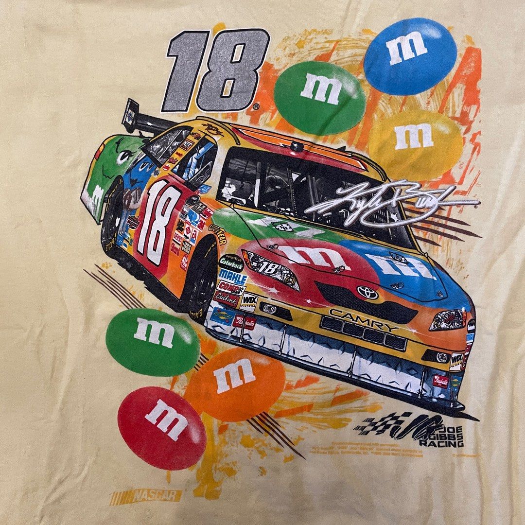 Vintage 2000s Kyle Busch M&Ms Mega Print Nascar Shirt, Women's Fashion ...
