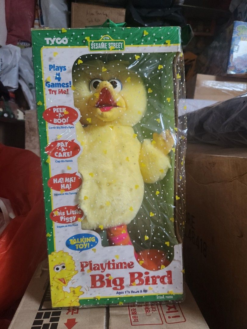 Vintage Playtime Big Bird 1996 Tyco Talking Singing Sesame