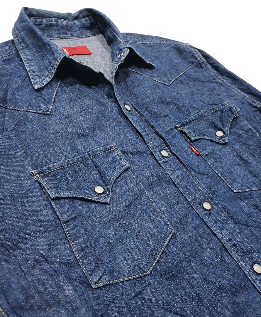 Levis denim shirt pearl snap sales
