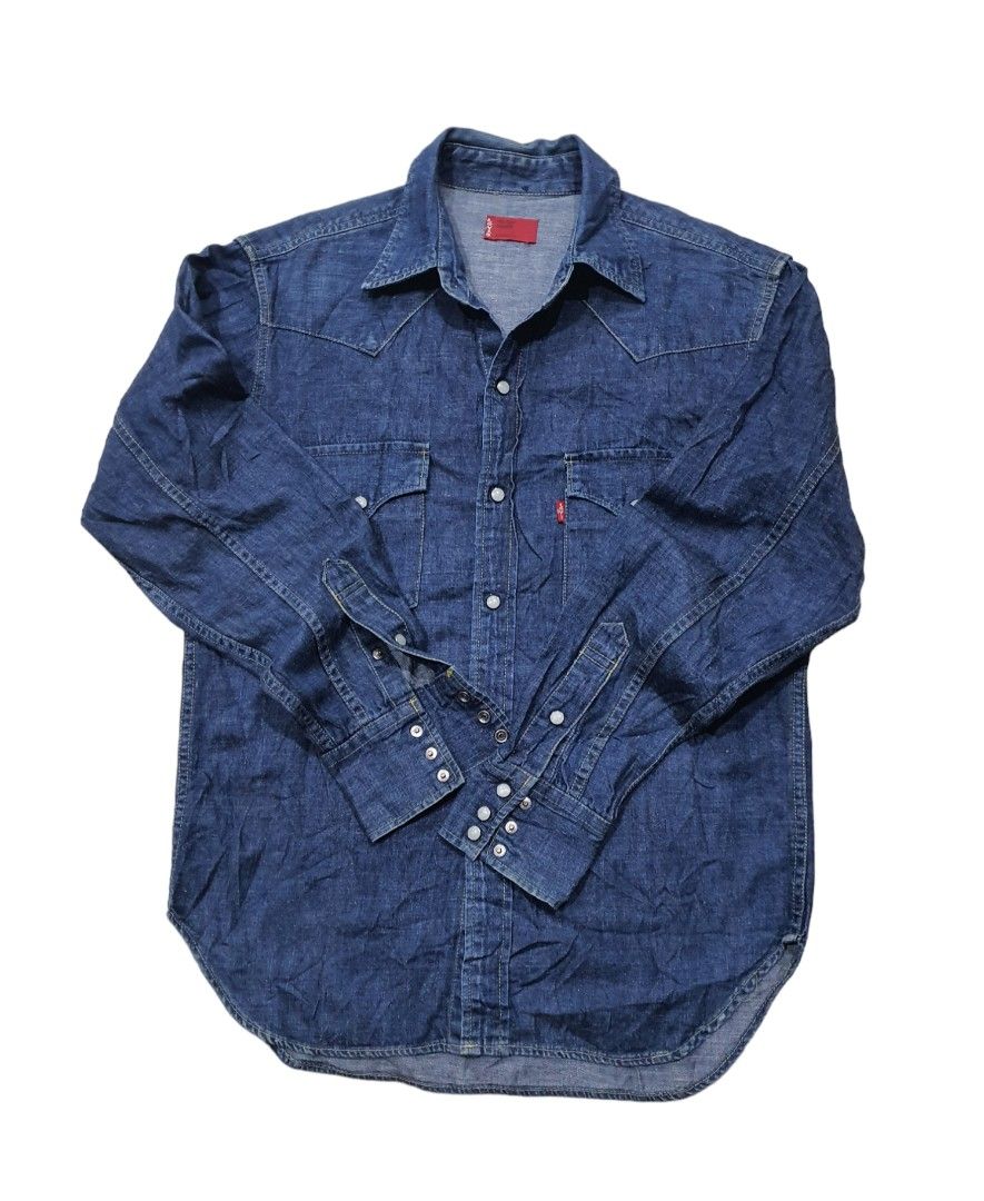 Levis denim cheap shirt pearl snap