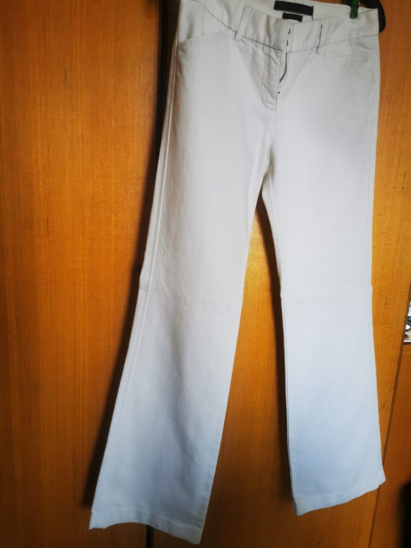 White Stretched Pants, Women's Fashion, Bottoms, Other Bottoms on Carousell