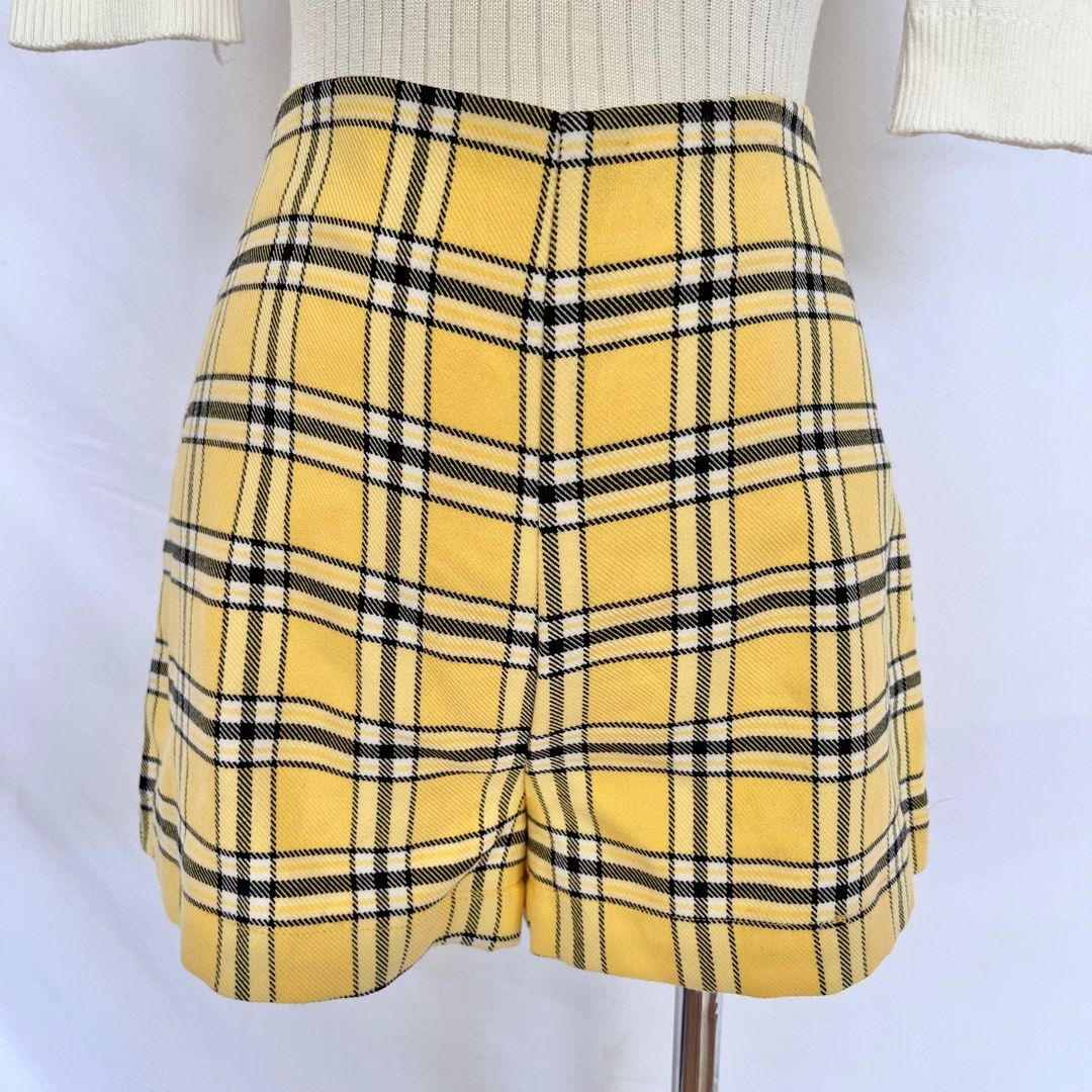 Yellow plaid on sale shorts womens