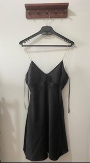 ZARA CHAIN STRAP SATIN EFFECT DRESS