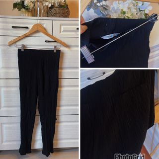 Zara Crumpled Rare Black Buttom With Back Pocket