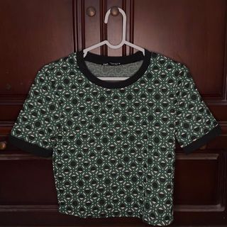 ZARA Jacquard Green Top