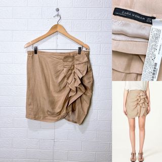 Zara ruffled linen skirt