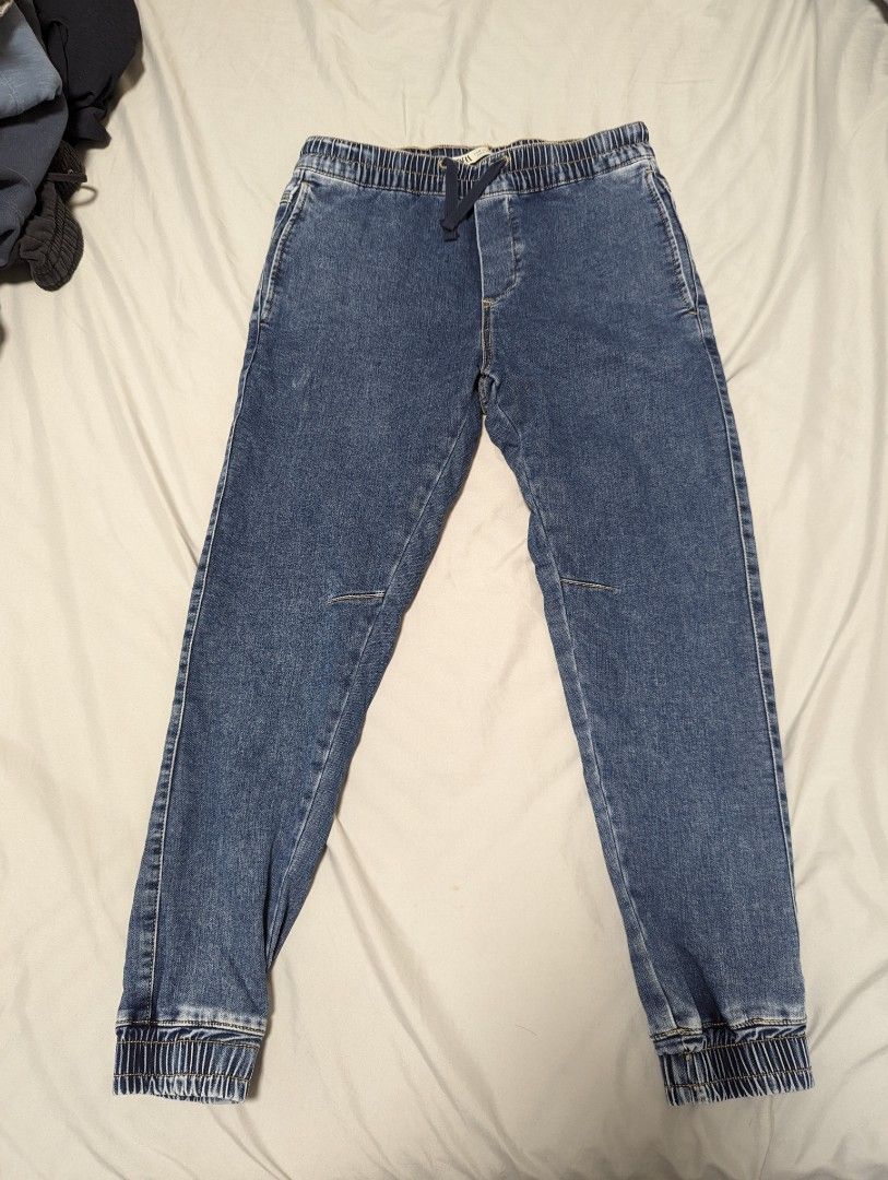 Zara Soft Denim Jogger Pants Men s Fashion Bottoms Joggers on Carousell
