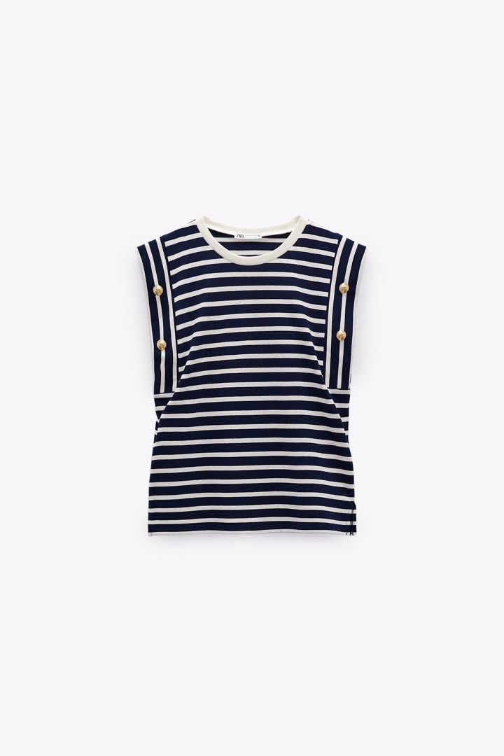 Zara Striped Buttoned Top (Category: Blouses) located in San Fernando. Submitted by mystuff4less (Listing ID 1267943367, Image 2). Description: Authentic Zara Striped Buttoned Top Size: Medium (US) Used only once Bought at Zara for 1495.
