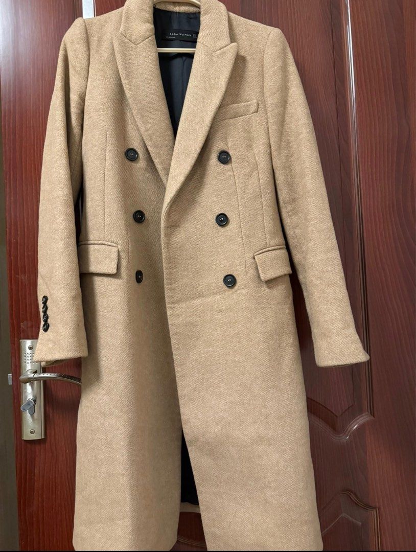 Double breasted buttoned coat zara sales