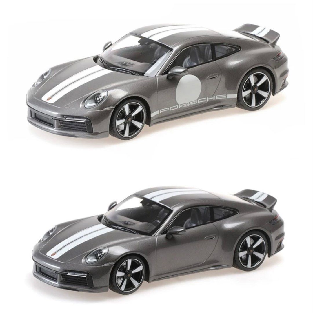 Minichamps 1/18 Porsche 911 (992) Sport Classic - Gris Métallisé 2022 - Neuve