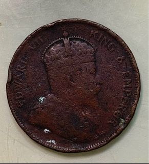 1 Cent King Edward - Old Vintage Antique Straits Settlement