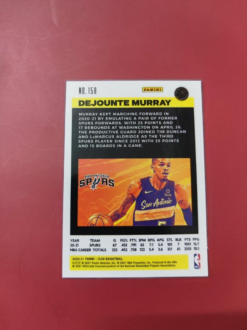 日本売上NBAカード DEJOUNTE MURRAY FLUX FLUID RED その他
