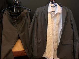2 buckle gray suit complete set