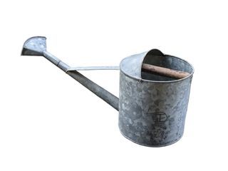 早期臺灣「高興梅花牌：馬口鐵花灑」（澆花器、灑水器、手工製造）—古物舊貨、懷舊古道具、復古擺飾、早期民藝、鄉村風格、老馬口鐵、老農具