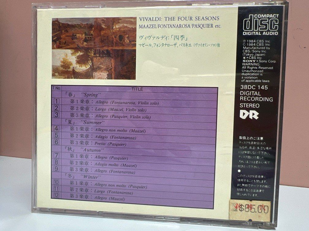 🎵 《VIVALDI ：THE FOUR SEASONS》 CD ［ made in Japan ］見圖, 興趣