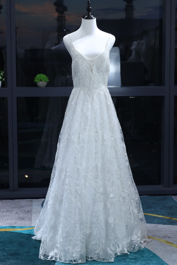 White a new arrivals line gown
