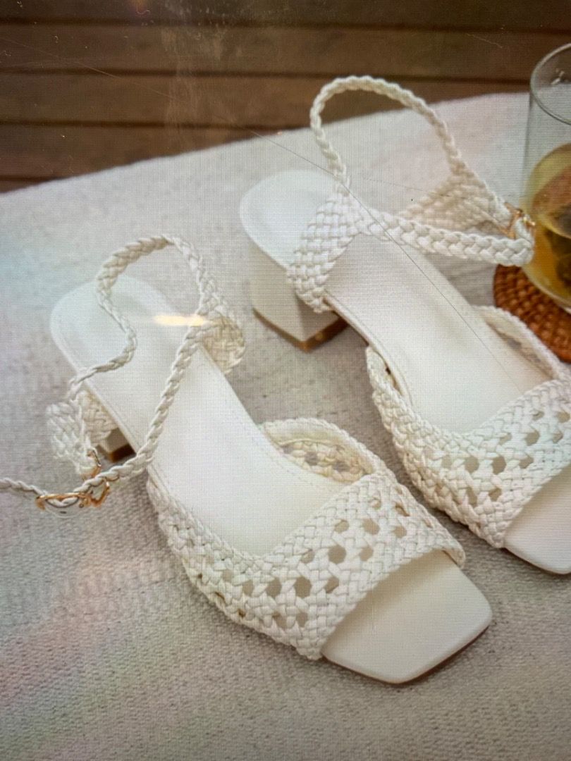 White hotsell woven sandals