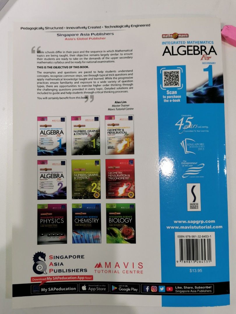 Algebra maths sec 1 mavis tutorial centre hobbies toys books