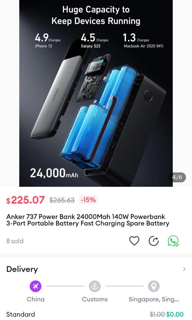 ANKER 737 POWER BANK PowerCore 24K 24000mAh 140W capable Smart Display  Charger, Mobile Phones & Gadgets, Mobile & Gadget Accessories, Power Banks  & Chargers on Carousell