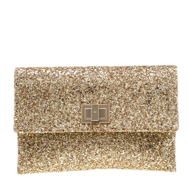 Anya hindmarch gold clutch online