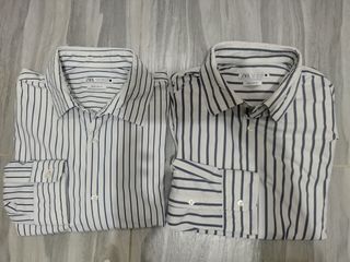 As pack 2 Zara Men's Striped Stretch LS Shirts