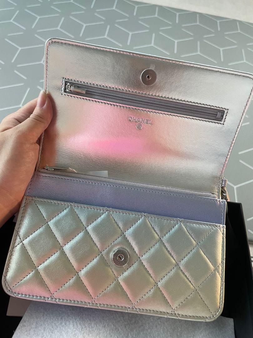 Chanel Wristlet Clutch Iridescent Rainbow Calfskin Leather 21K – Coco  Approved Studio