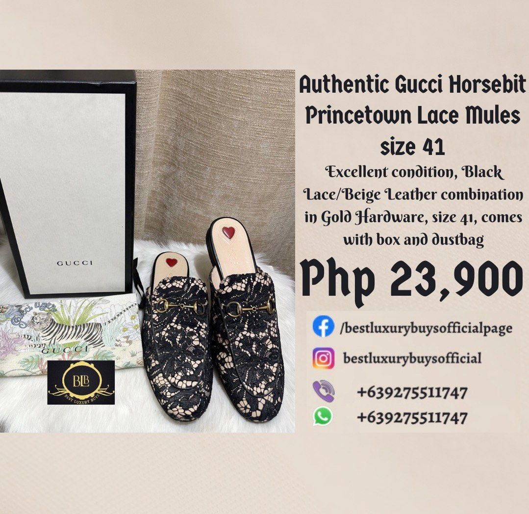 Gucci lace hotsell mules