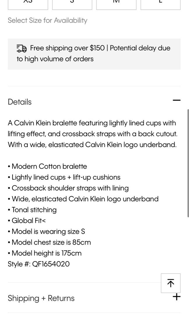 BNWT Calvin Klein Modern Cotton Lift Plunge Bra, Women's Fashion