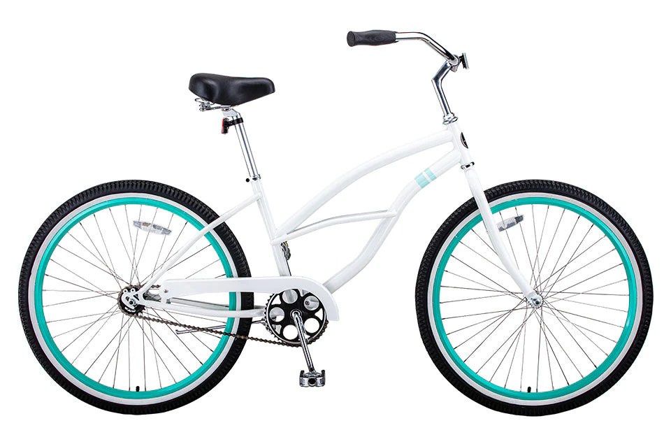 Brand New White Cruiser Bike (Category: Bicycles) located in Burnaby. Submitted by arukan (Listing ID 1268235071, Image 1). Description: Brand new cruiser bike in a box - never opened. Beautiful white steel frame with 26 in tires. Pickup on Burnaby Mountain. Assembled size: 44” x 28 1/4” x 70 1/2” // 112 x 72 x 179 cm.
