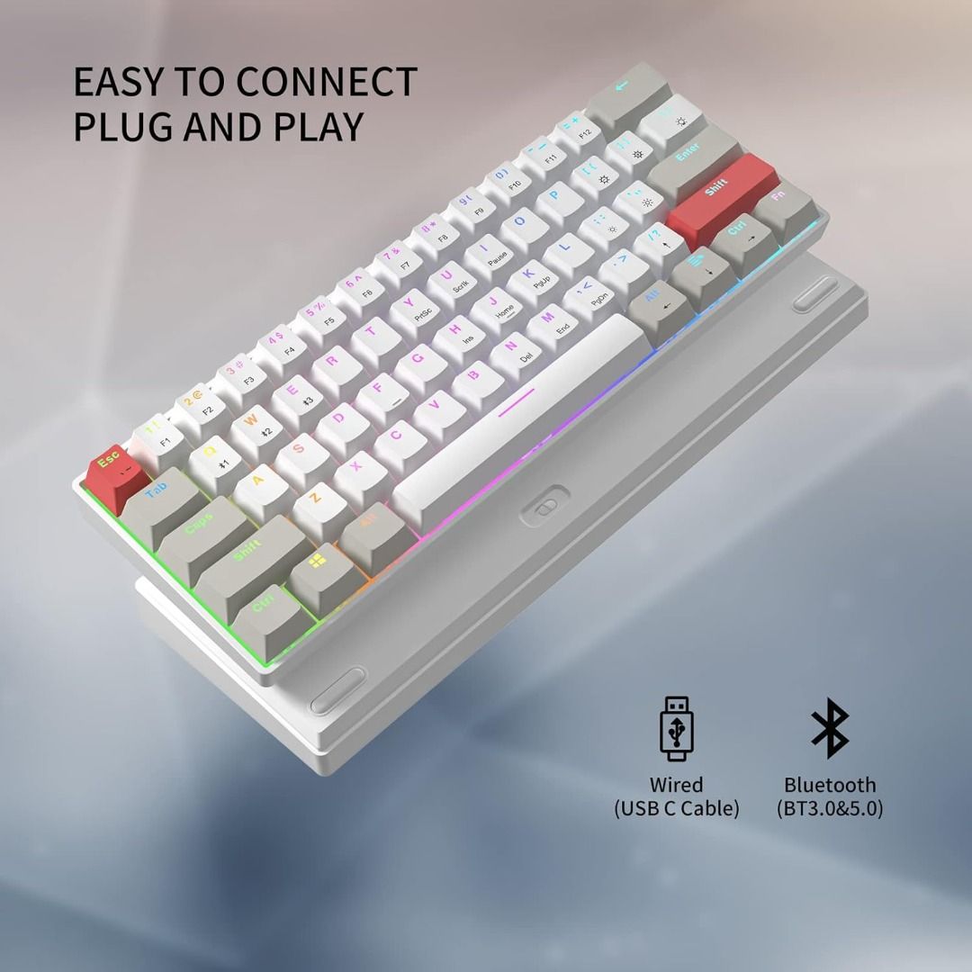 Newmen GM610 60% Mechanical Keyboard,Type-C/Bluetooth Keyboard