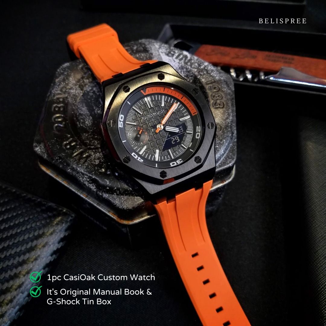 G shock watches orange and black sales