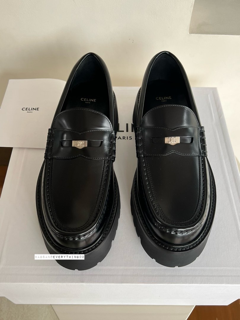 CELINE 25S THICK SOLED LOAFERS 50MM IN BLACK CALFSKIN main image 0