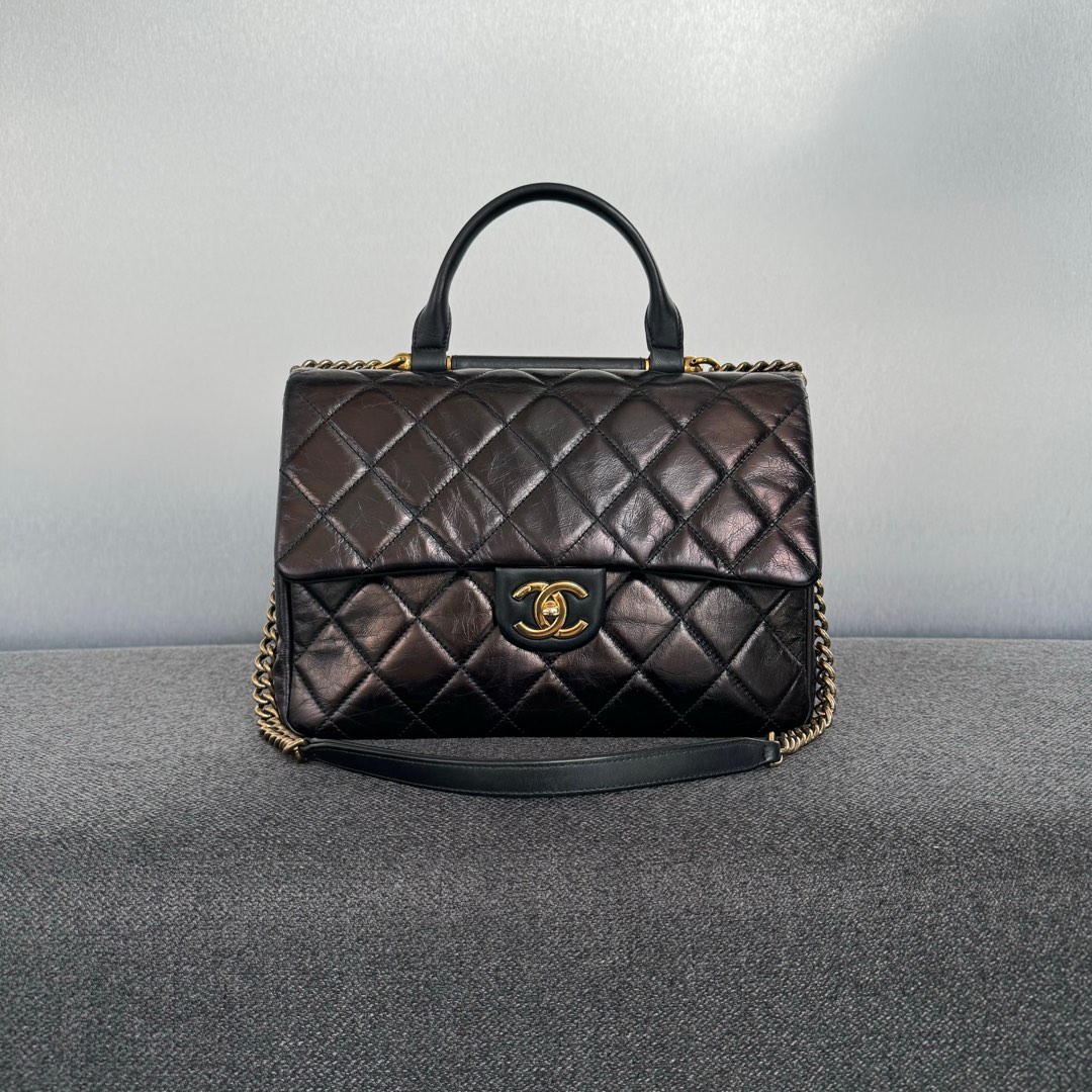 Chanel gold bar top handle discount
