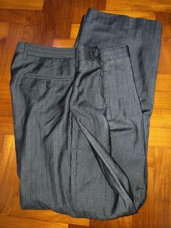 Charles Jourdan Paris Men's Business Work Pants in Dark Gray Grey Pinstripe W34